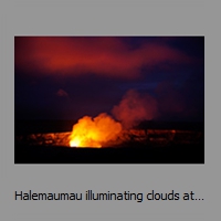 Halemaumau illuminating clouds at dusk